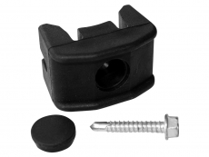 Klemmhalter schwarz f�r Rundpfosten 48mm